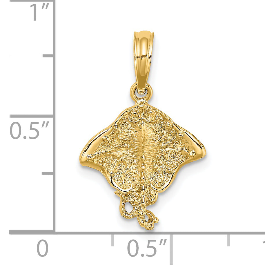 14K Yellow Gold Stingray Charm