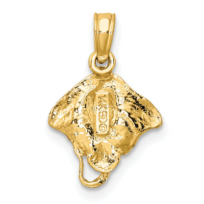 14K Yellow Gold Stingray Charm