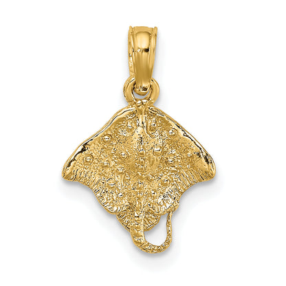 14K Yellow Gold Stingray Charm