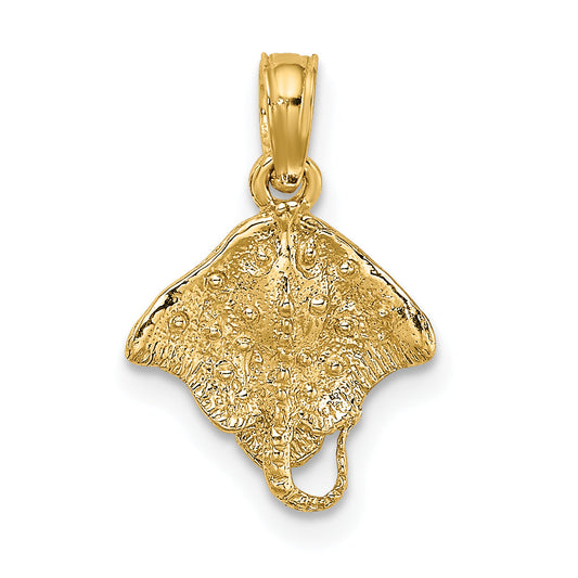 14K Yellow Gold Stingray Charm