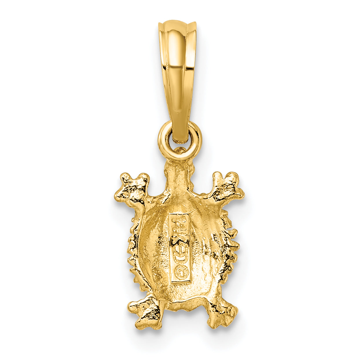 14K Yellow Gold Land Turtle Charm