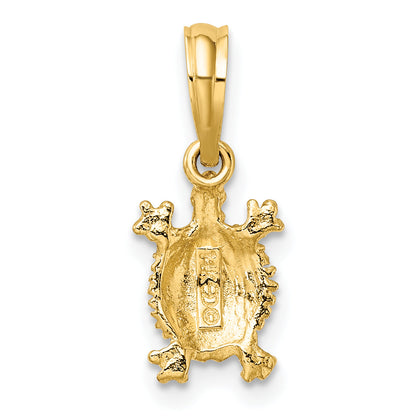 14K Yellow Gold Land Turtle Charm