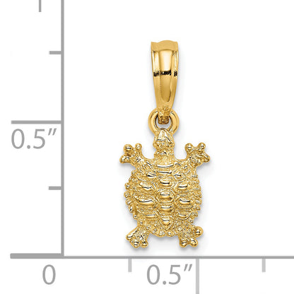 14K Yellow Gold Land Turtle Charm