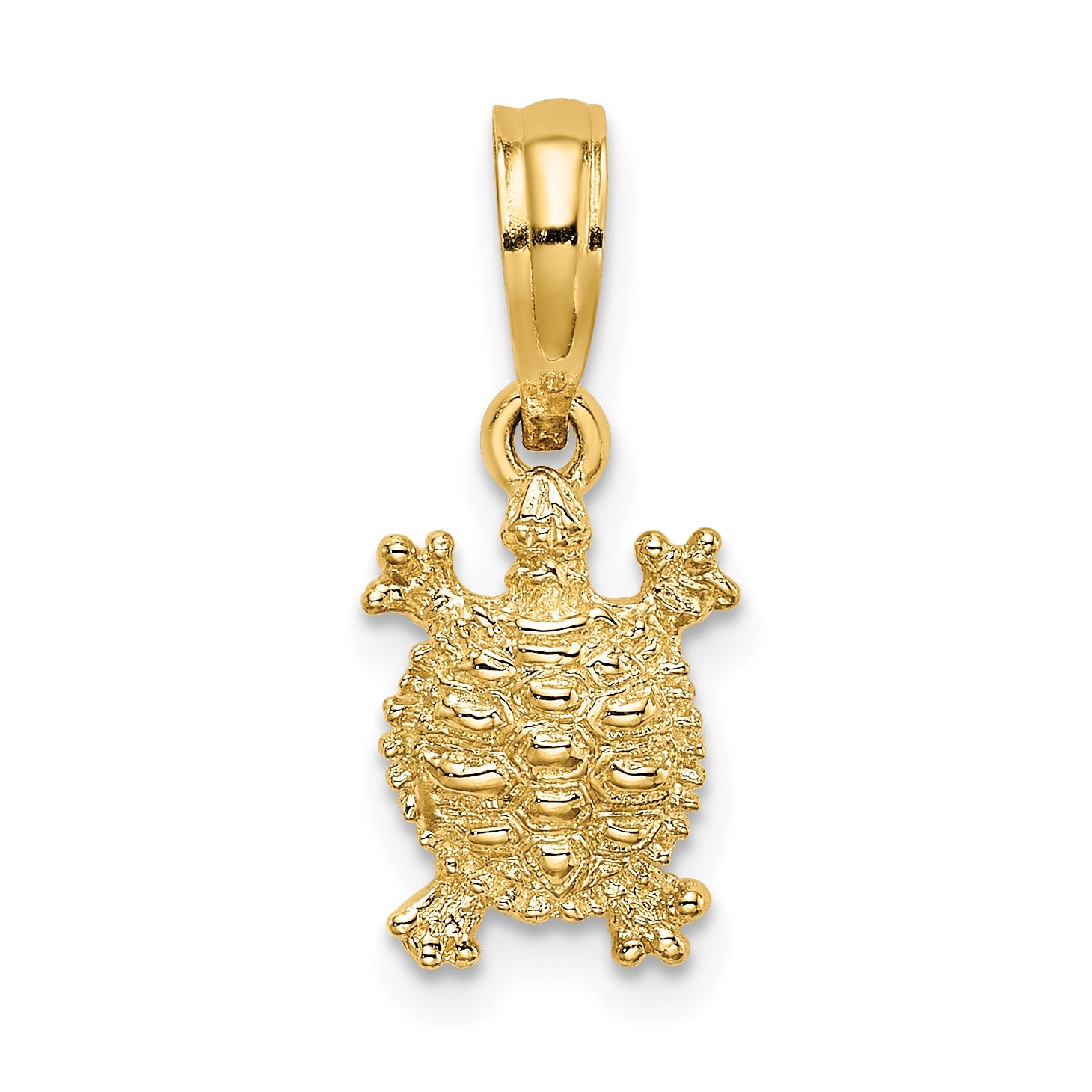 14K Yellow Gold Land Turtle Charm