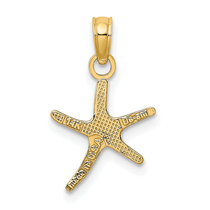 14K Yellow Gold Polished Mini Dancing Starfish Charm