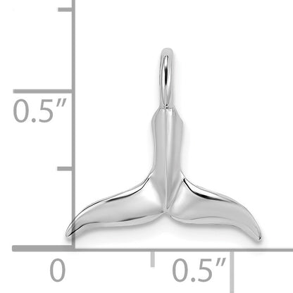 14K White Gold 3-D Polished Whale Tail Chain Slide