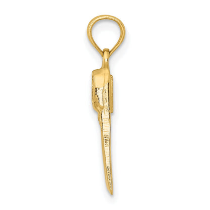 14K Yellow Gold Scuba Flipper Charm