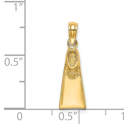 14K Yellow Gold Scuba Flipper Charm