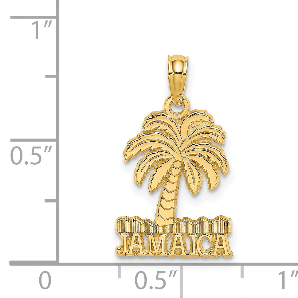 14K Yellow Gold Jamaica Under Palm Tree Charm