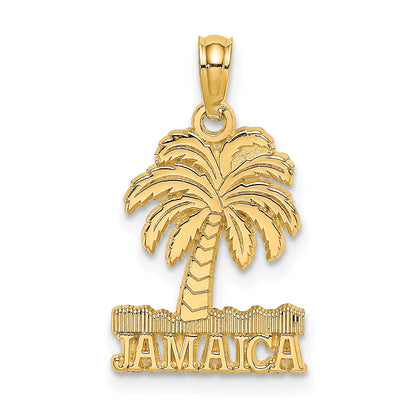 14K Yellow Gold Jamaica Under Palm Tree Charm