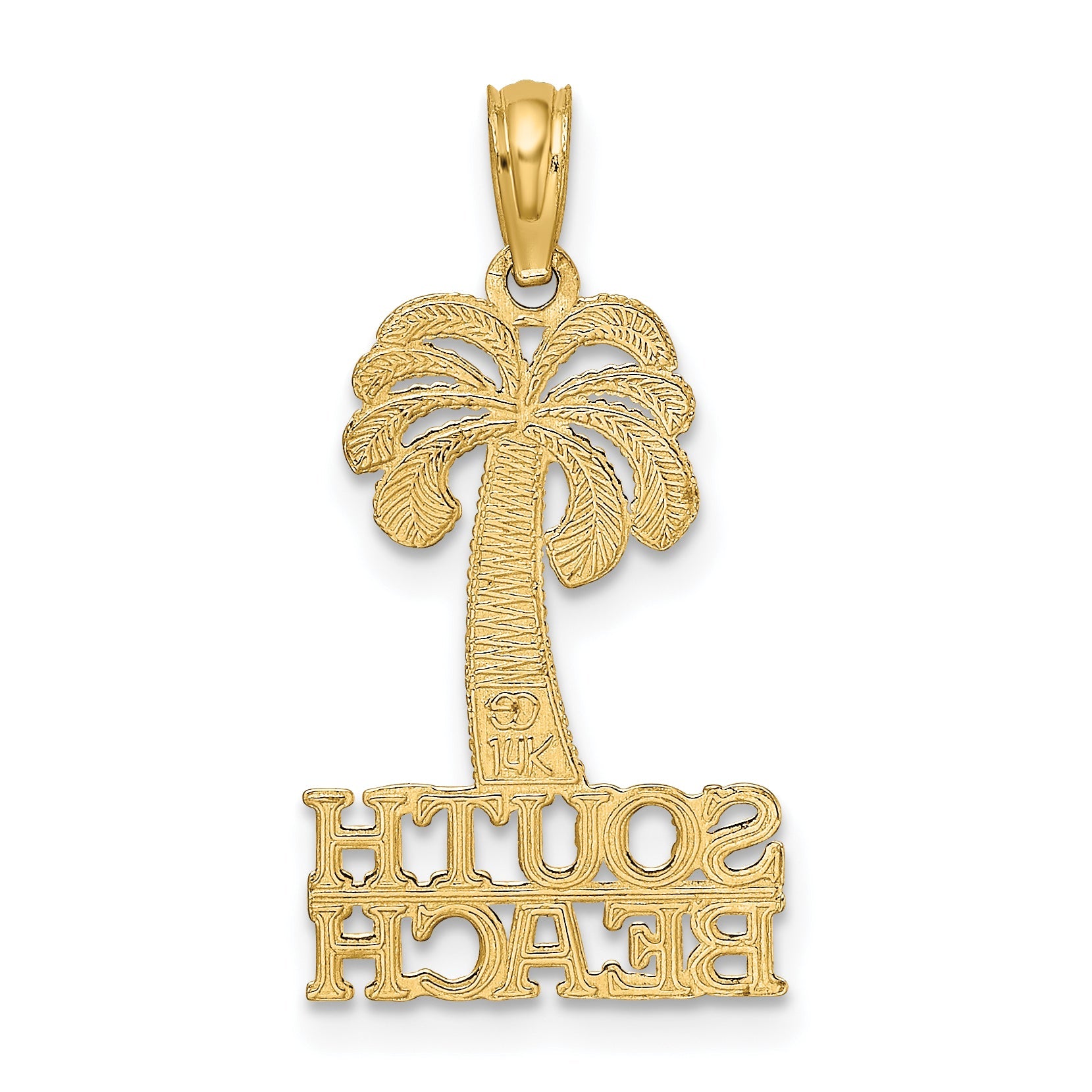 14K Yellow Gold South Beach Under Palm Tree Charm