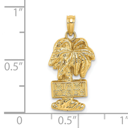 14K Yellow Gold Miami Beach Palm Tree Charms
