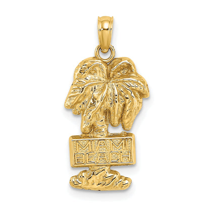 14K Yellow Gold Miami Beach Palm Tree Charms