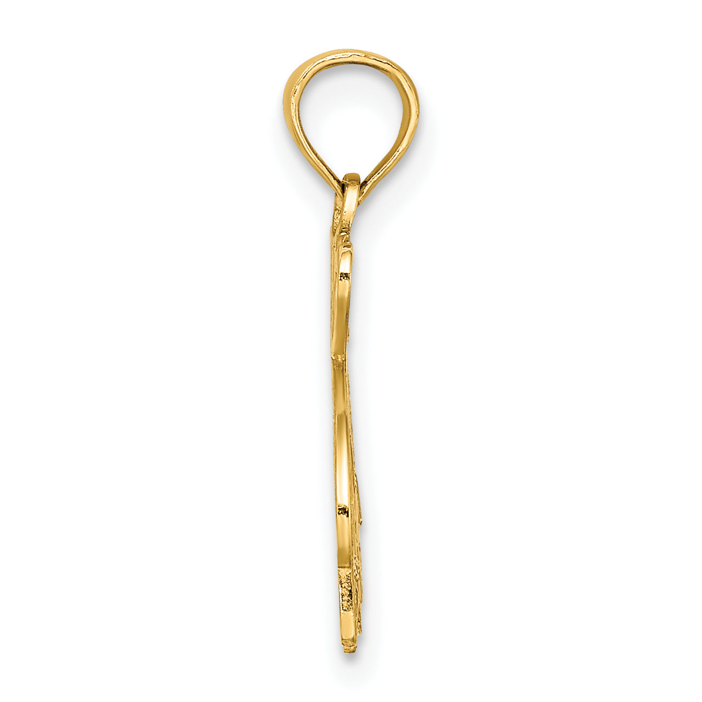 14K Yellow Gold I Heart Siesta Key With Dolphin Charm