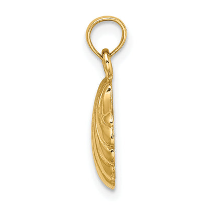 14K Yellow Gold Polished Scallop Shell Charm