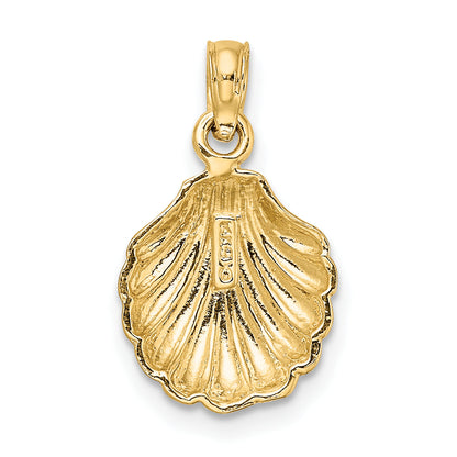 14K Yellow Gold Polished Scallop Shell Charm