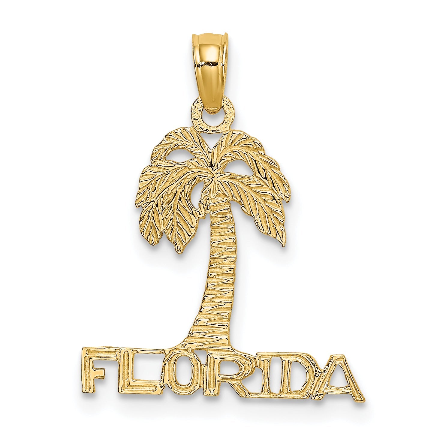 14K Yellow Gold Florida Palm Tree Charm