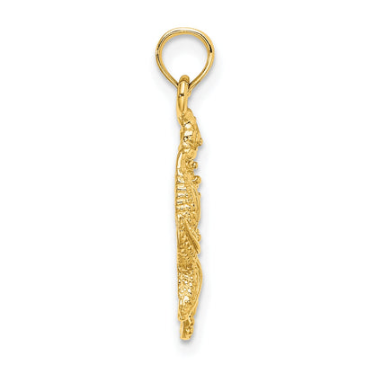 14K Yellow Gold Starfish And Seahorse Charm