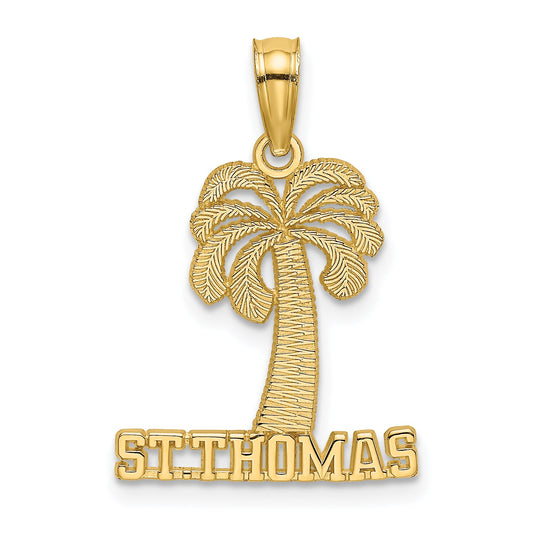 14K Yellow Gold St. Thomas Under Palm Tree Charm