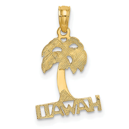 14K Yellow Gold Hawaii Palm Tree Charm