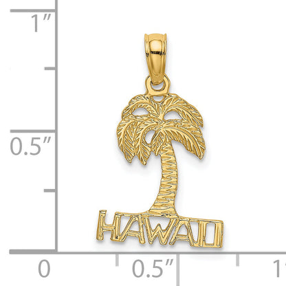 14K Yellow Gold Hawaii Palm Tree Charm