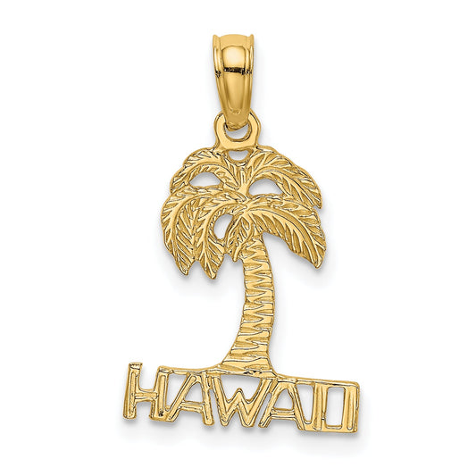 14K Yellow Gold Hawaii Palm Tree Charm