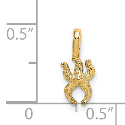 14K Yellow Gold Mini Starfish With Fixed Bail Charm