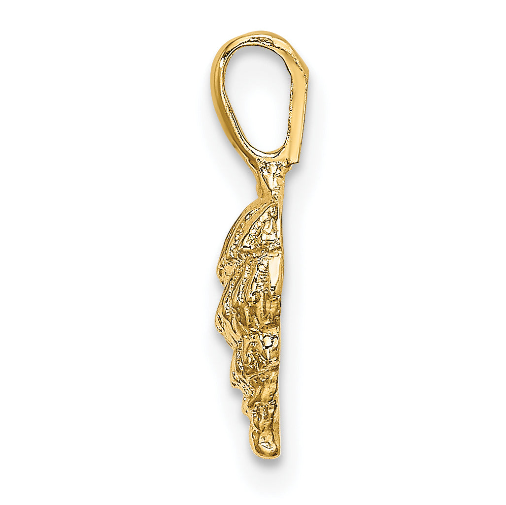 14K Yellow Gold Mini Conch Shell Charm
