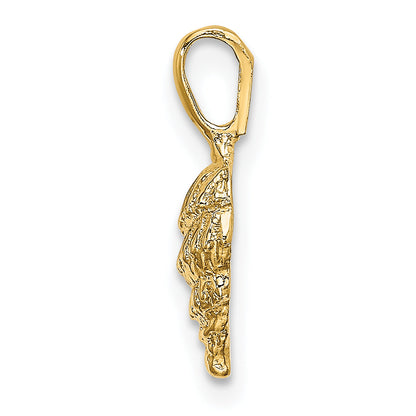 14K Yellow Gold Mini Conch Shell Charm