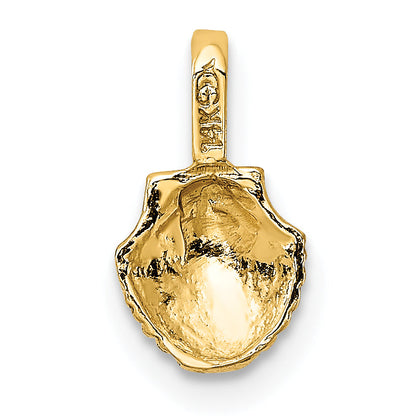 14K Yellow Gold Mini Scallop Shell Charm