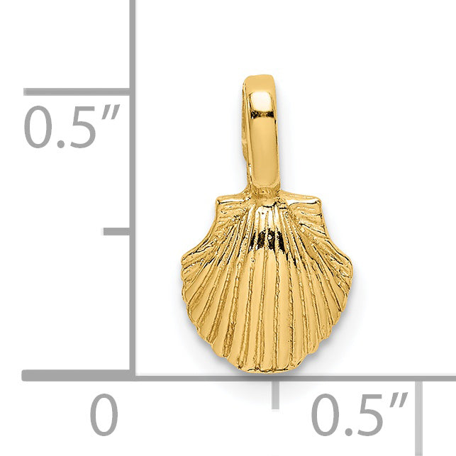 14K Yellow Gold Mini Scallop Shell Charm