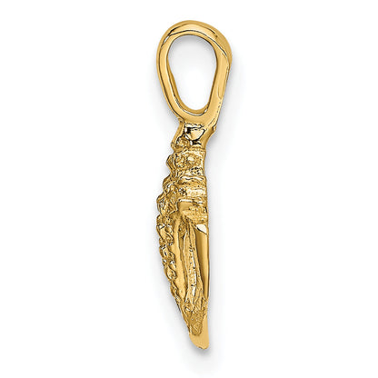14K Yellow Gold Mini Conch Shell Charm