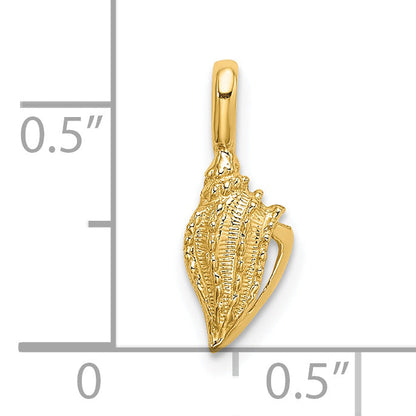 14K Yellow Gold Mini Conch Shell Charm