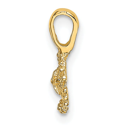 14K Yellow Gold Mini Sand Dollar With Fixed Bail Charm