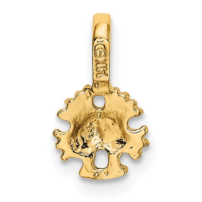 14K Yellow Gold Mini Sand Dollar With Fixed Bail Charm