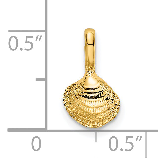 14K Yellow Gold Mini Clam Shell Charm