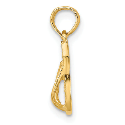 14K Yellow Gold Jamaica Flip-Flop Charm
