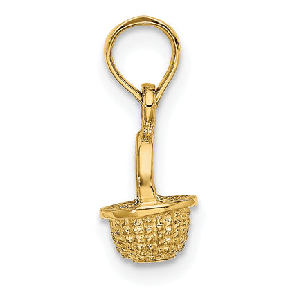 14K Yellow Gold 3-D Mini Basket Charm