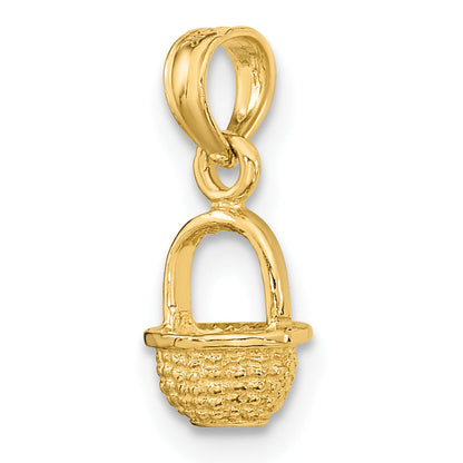 14K Yellow Gold 3-D Mini Basket Charm