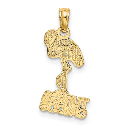 14K Yellow Gold Turks And Caicos Flamingo Charm
