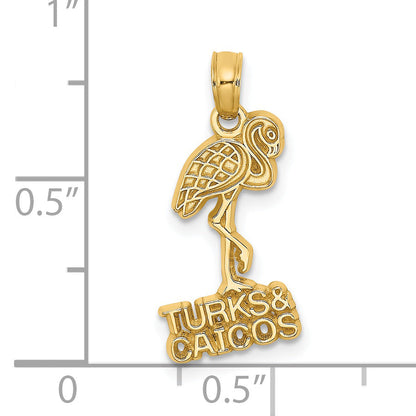14K Yellow Gold Turks And Caicos Flamingo Charm