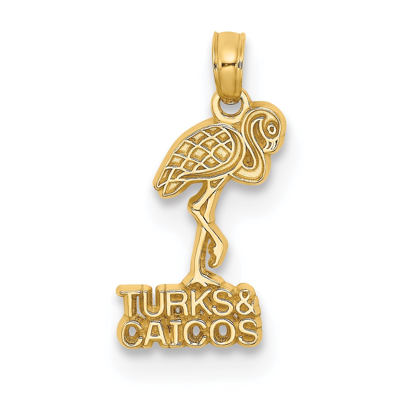 14K Yellow Gold Turks And Caicos Flamingo Charm