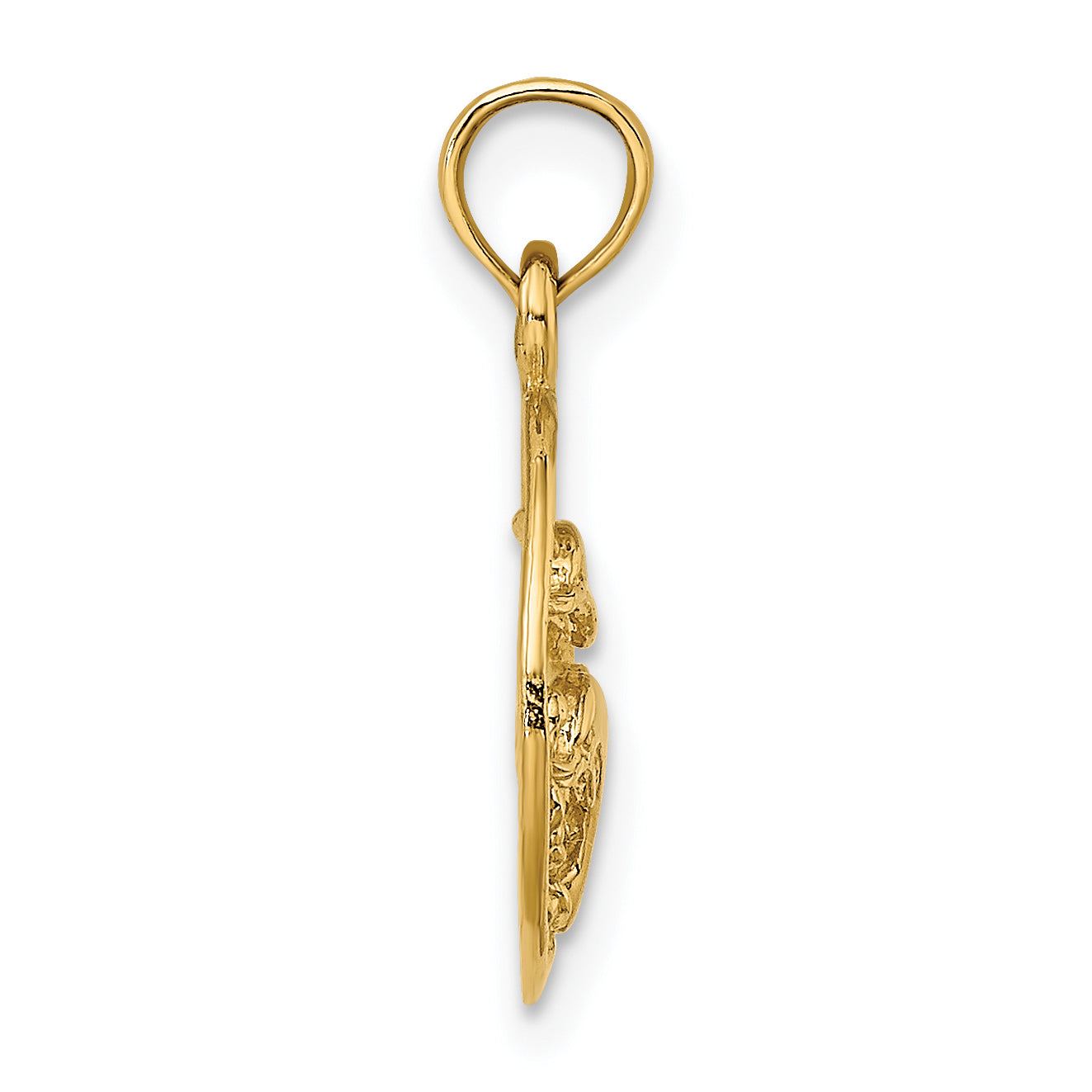 14K Yellow Gold Two Dolphins In Circle Charm