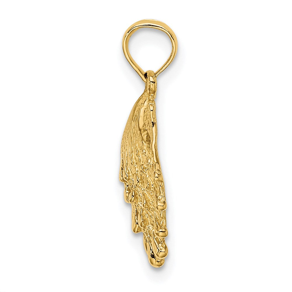 14K Yellow Gold Lion'S Paw Shell Charm
