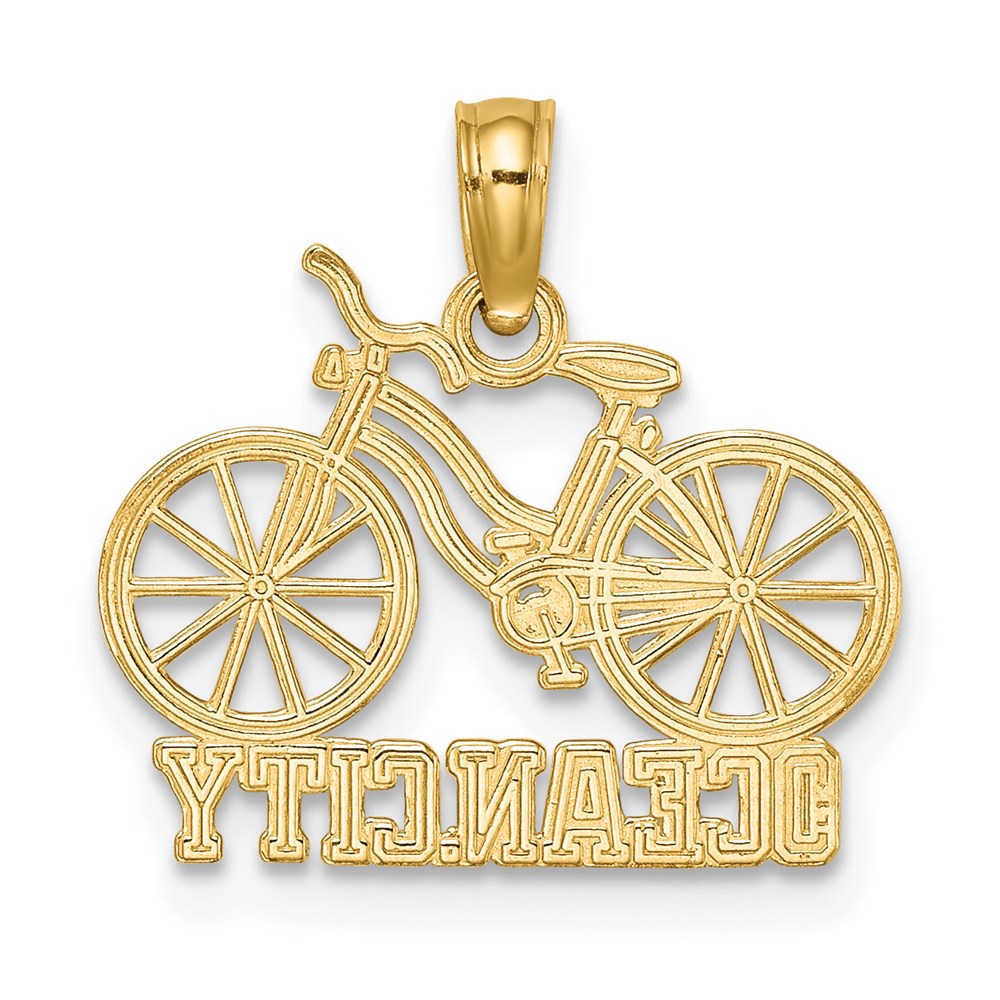 14K Yellow Gold Ocean City Bicycle Charm