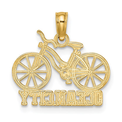 14K Yellow Gold Ocean City Bicycle Charm