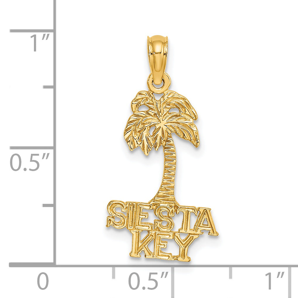14K Yellow Gold Siesta Key Palm Tree Charm