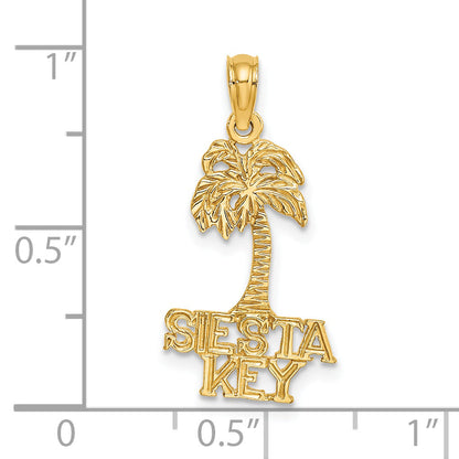 14K Yellow Gold Siesta Key Palm Tree Charm
