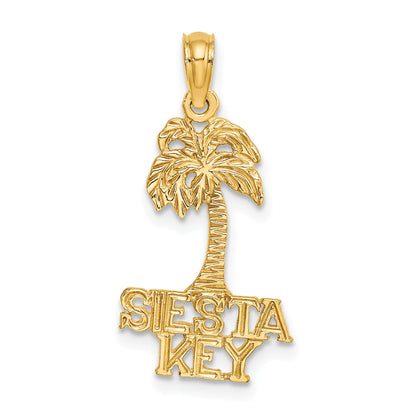 14K Yellow Gold Siesta Key Palm Tree Charm