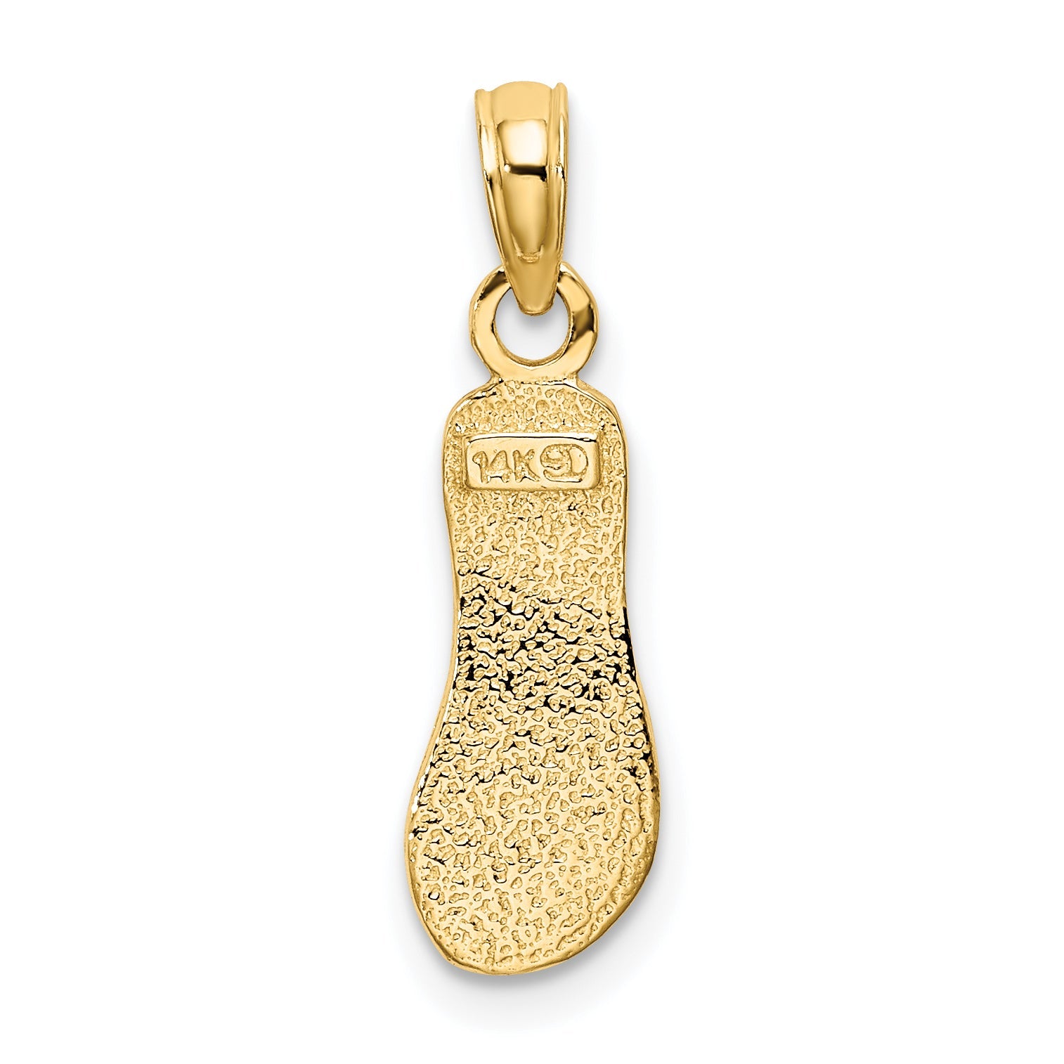 14K Yellow Gold Textured Straps Single Flip-Flop Charm